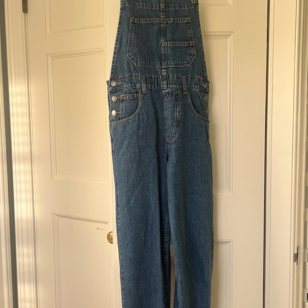 Free people Blue Denim Overalls